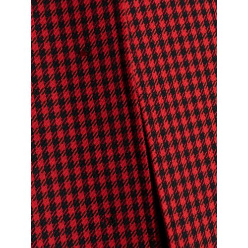 Balenciaga Manteau Ceinturé À Motif Pied-De-Poule - Rouge