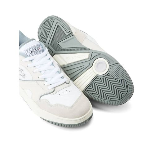 Lacoste Baskets En Cuir Lineshot À Empiècements - Blanc