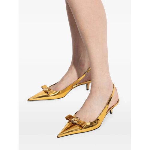 Versace Escarpins Métallisés À Bride Arrière - Or