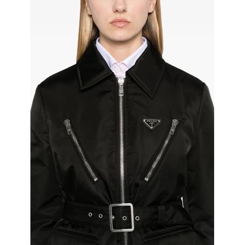 Prada Doudoune À Plaque Logo - Noir