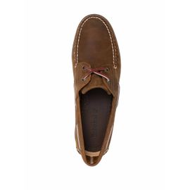 Timberland Chaussures Bateau En Cuir À Détails De Coutures - Marron