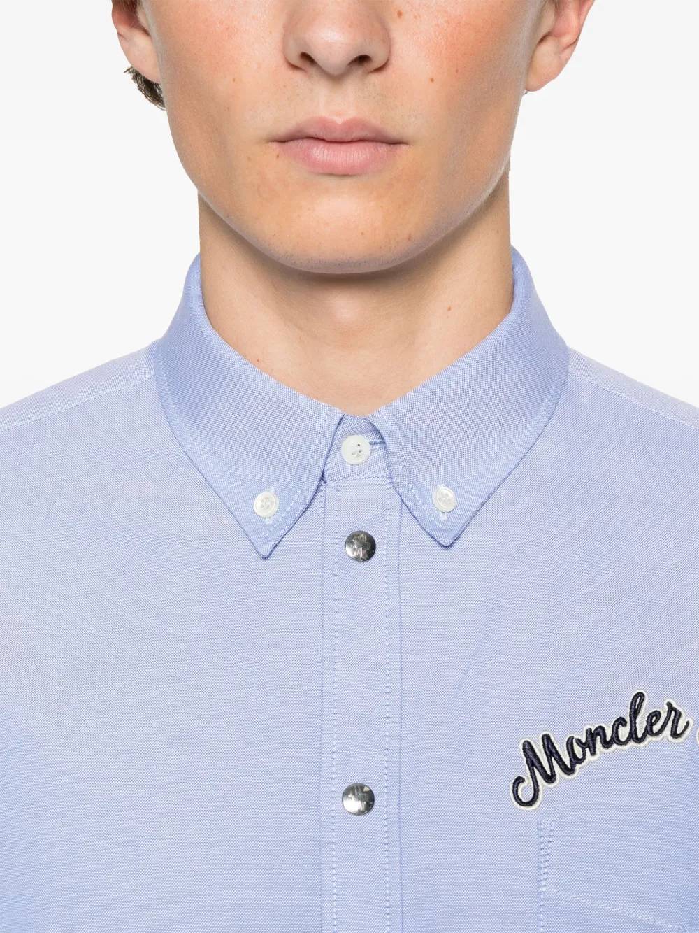 Moncler Chemise À Logo Brodé - Bleu