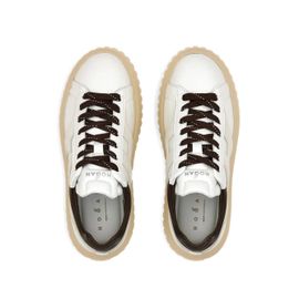Hogan Baskets En Cuir À Plateforme - Blanc