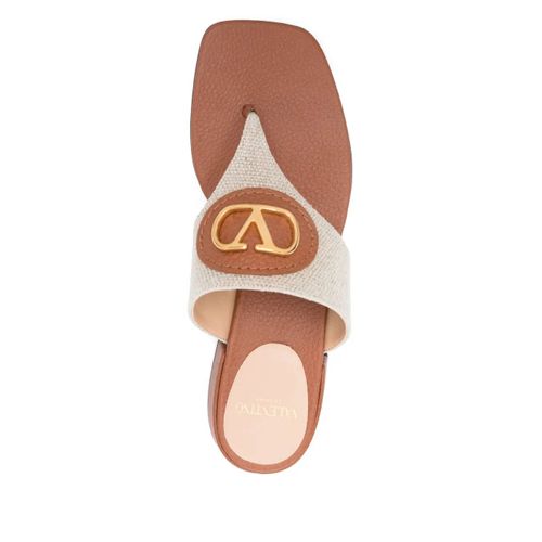 Valentino Garavani Sandales À Détail Vlogo - Tons Neutres