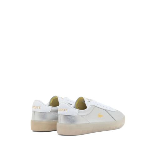 Lacoste Baskets En Cuir À Design Métallisé - Gris