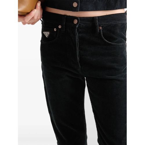 Prada Jean Cigarette À Patch Logo - Noir