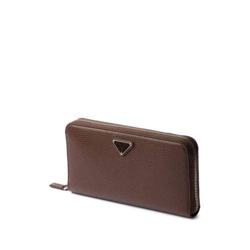 Prada portefeuille en cuir à fermeture zippée - Marron