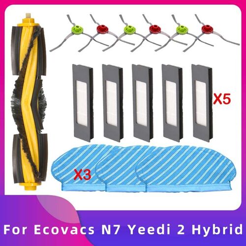 Rouleau Hybride Ecovacs Debot Ozmo N7 T5 T9 920 950 Yeedi 2, Brosse Lat¿¿rale Principale, R¿¿servoir D'Eau, Roue De Ricin, Pi¿¿ces De Vadrouille 9109-May22216