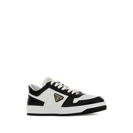 Prada Baskets Downtown En Cuir - Noir