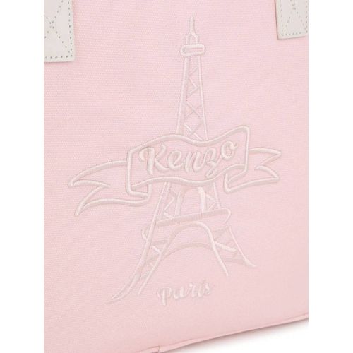 Kenzo Kids Sac À Langer À Logo Brodé - Rose