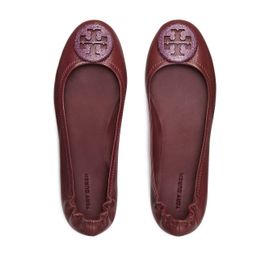 Tory Burch Ballerines Minnie Travel À Talons - Rouge