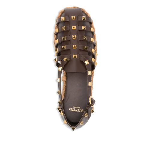 Valentino Garavani Sandales Rockstud - Marron