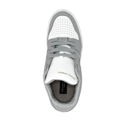 Philipp Plein Baskets Crystal En Cuir - Gris