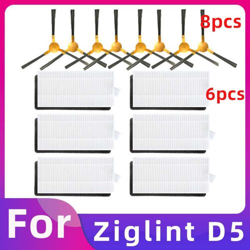 Accessoires De Rechange Pour Aspirateur Robot Intelligent Ziglint D5, Brosse Lat¿¿rale De Remplacement Jaune Et Noir 9109-May22403