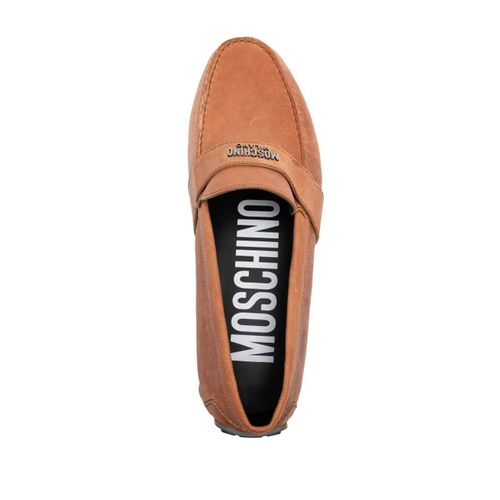 Moschino Mocassins À Plaque Logo - Marron