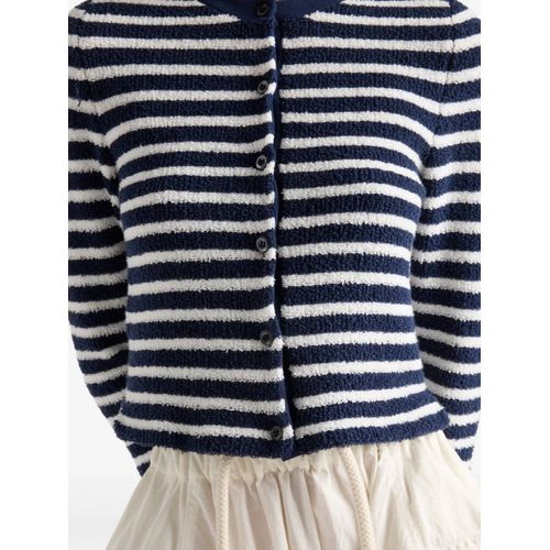 Prada Cardigan En Maille Texturée - Blanc