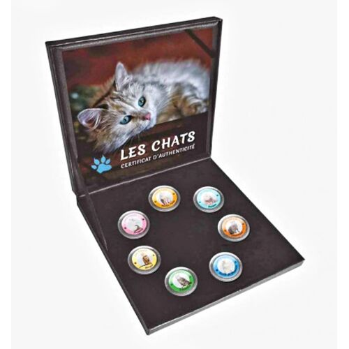 Coffret Collection Chats De 7 X 1 Franc Avec Certificat D Authenticité