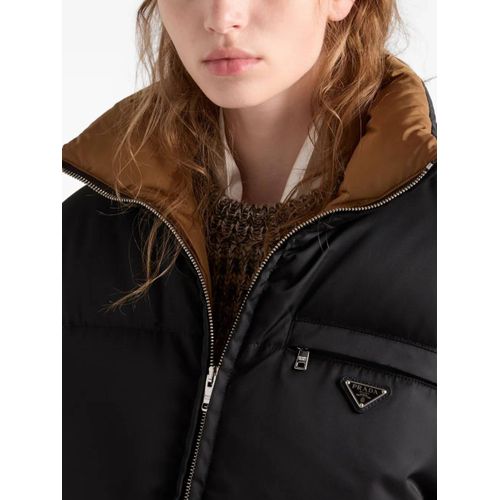 Prada Doudoune À Plaque Logo - Noir