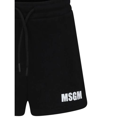 Msgm Kids Short En Coton - Noir