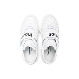 Dsquared2 Kids Baskets Imprimées À Attache Scratch - Blanc