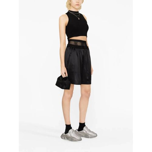 Alexander Wang Short En Soie À Design Superposé - Noir
