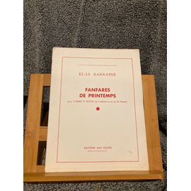 Elsa Barraine Fanfares De Printemps Cornet A Piston Et Piano Partition Eschig