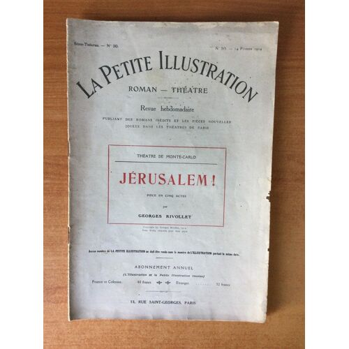 La Petite Illustration N? 50 Th??Tre N? 30 : Jerusalem Th??Tre De Monte-Carlo