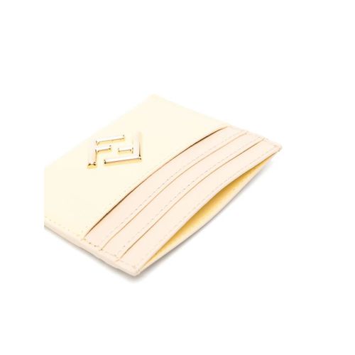 FENDI porte-cartes à plaque logo FF - Tons neutres