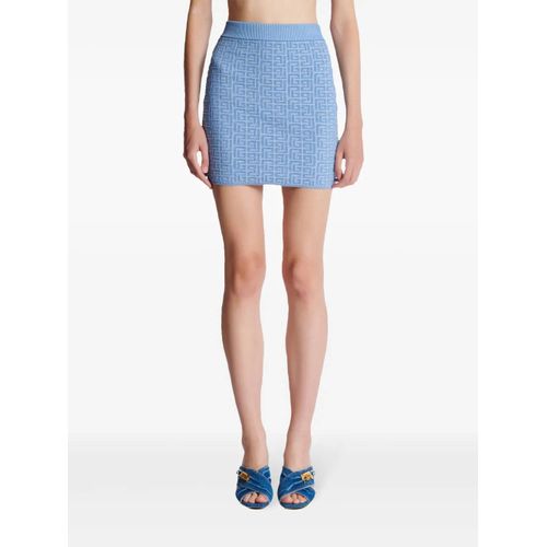Balmain Jupe Labyrinth À Motif En Jacquard - Bleu