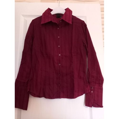 Chemise Homme Manches Longues Bordeaux Marque H&M Taille 38