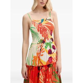 Desigual Robe Longue À Volants Superposés - Orange