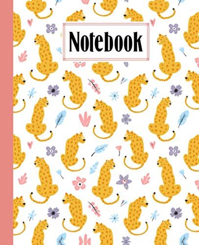 Notebook: Cheetah Composition Notebook College Ruled, Writer's Notebook For Schools, 120 Pages - Large 7.5" X 9.25" Design By Vinh Nguyen