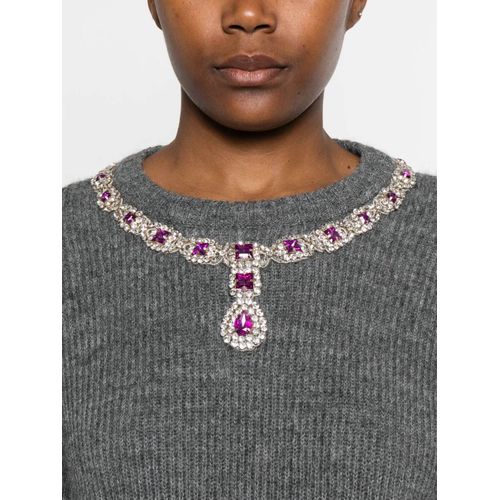 Moschino Pull Côtelé À Ornements - Gris