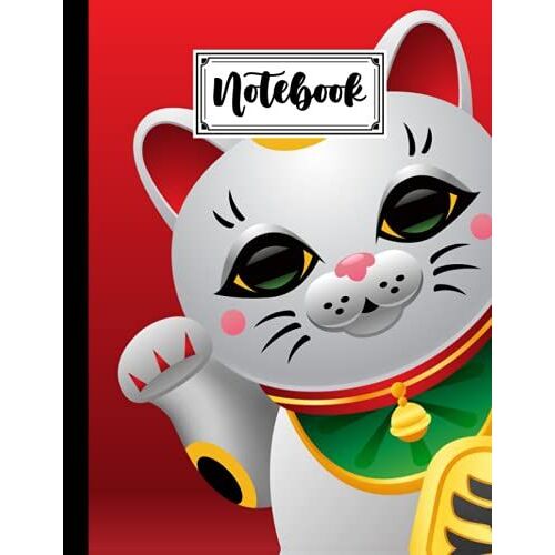 Notebook: Neko Cat Cover Design By Patricia Fenlon | Composition Notebook - College Ruled 120 Pages - Large 8.5" X 11"