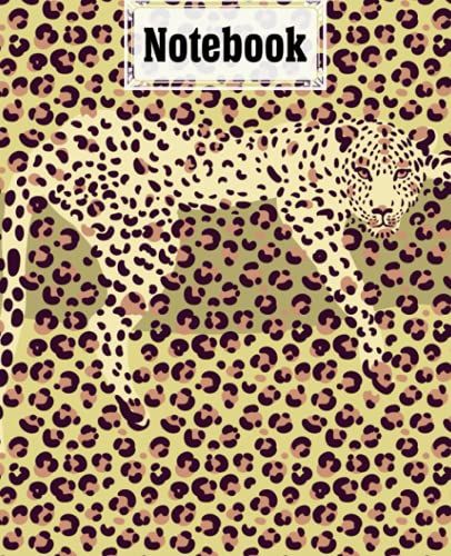 Notebook: Leopard Print Composition Notebook College Ruled, Writer's Notebook For Schools, 120 Pages - Large 7.5" X 9.25" Design By Winfried May