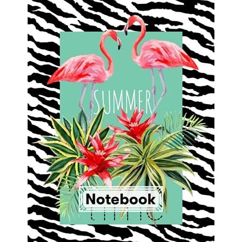 Notebook: Flamingos Cover | College Ruled Composition Notebook For Students And Teachers. | 120 Pages - Large 8.5" X 11" By Jens Weise