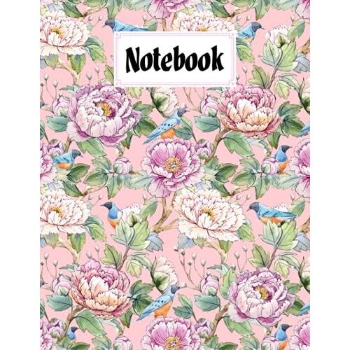 Notebook: Watercolor Florals Cover Design By Ulrike Barth | Composition Notebook - College Ruled 120 Pages - Large 8.5" X 11"