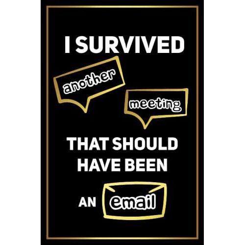 I Survived Another Meeting That Should Have Been An Email: Funny Quote Notebook For A Coworker Or Boss