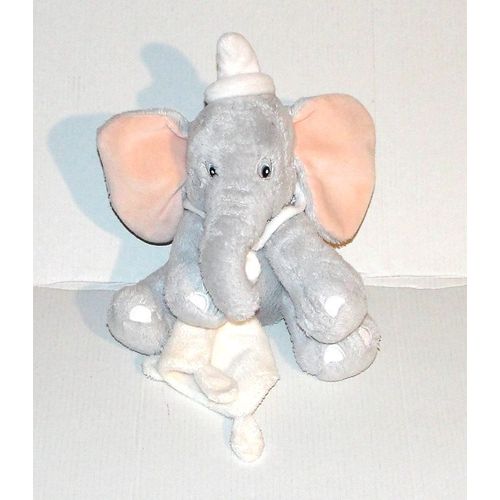 Doudou Dumbo Disney Mouchoir Blanc - Peluche Dumbo L'éléphant Assis Mouchoir Dessous Le Bras