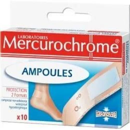 Mercurochrome Pansements Ampoules 2 Tailles Boite De 10 