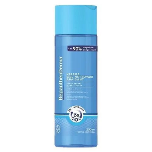 Bepanthenderma Gel Nettoyant Apaisant Visage Peaux Sèches À Très Sèches 200ml 