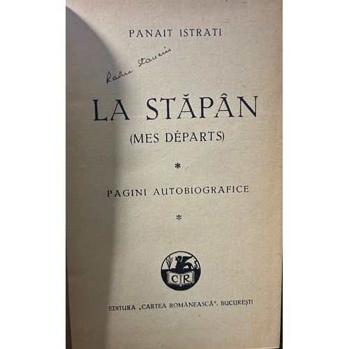 La Stapan - Pagini Autobiografice
