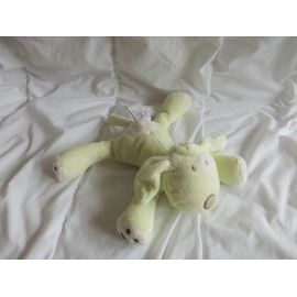 Doudou Chien Vert Blanc Obaibi