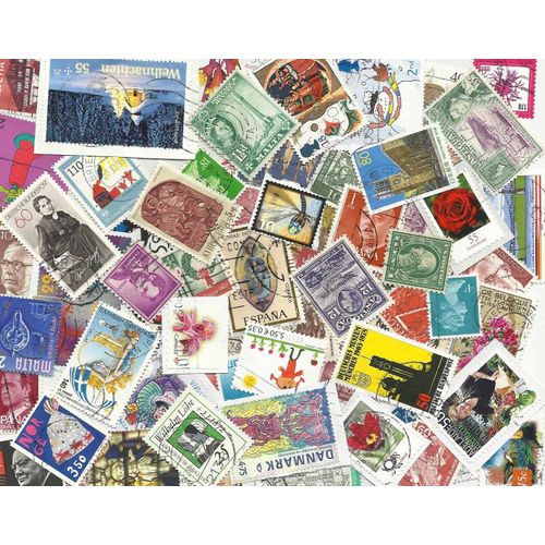 100 Timbres Monde Différents