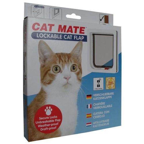 Pet Mate Chatiere Verrouillable 304w - Blanc - Pour Chat