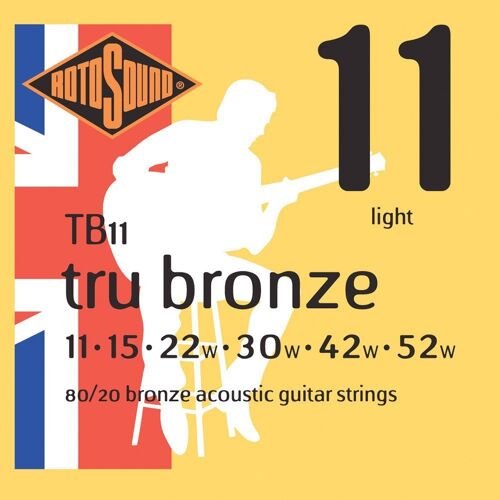 Rotosound Tb11 Tru Bronze 11-52 Cordes Pour Guitare Folk