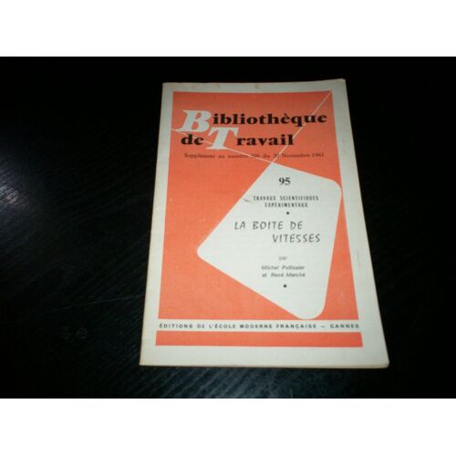 Supplement A Bibliotheque De Travail Sbt 95 La Boite De Vitesses