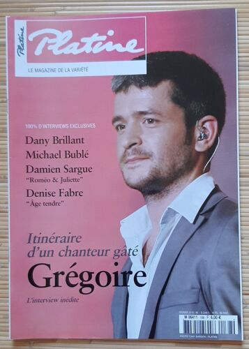 Platine Magazine N°168 Février 2010-Grégoire- (Brillant- Michaël Bublé-Denise Fabre...)