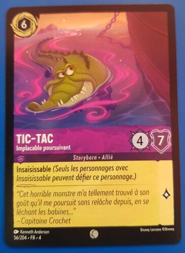 Carte Lorcana Disney (Chapitre 4) Commune (56/204) Tic-Tac - Implacable Poursuivant
