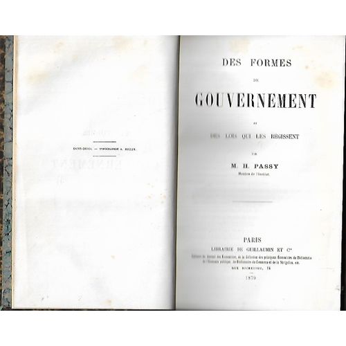 Des Formes De Gouvernement